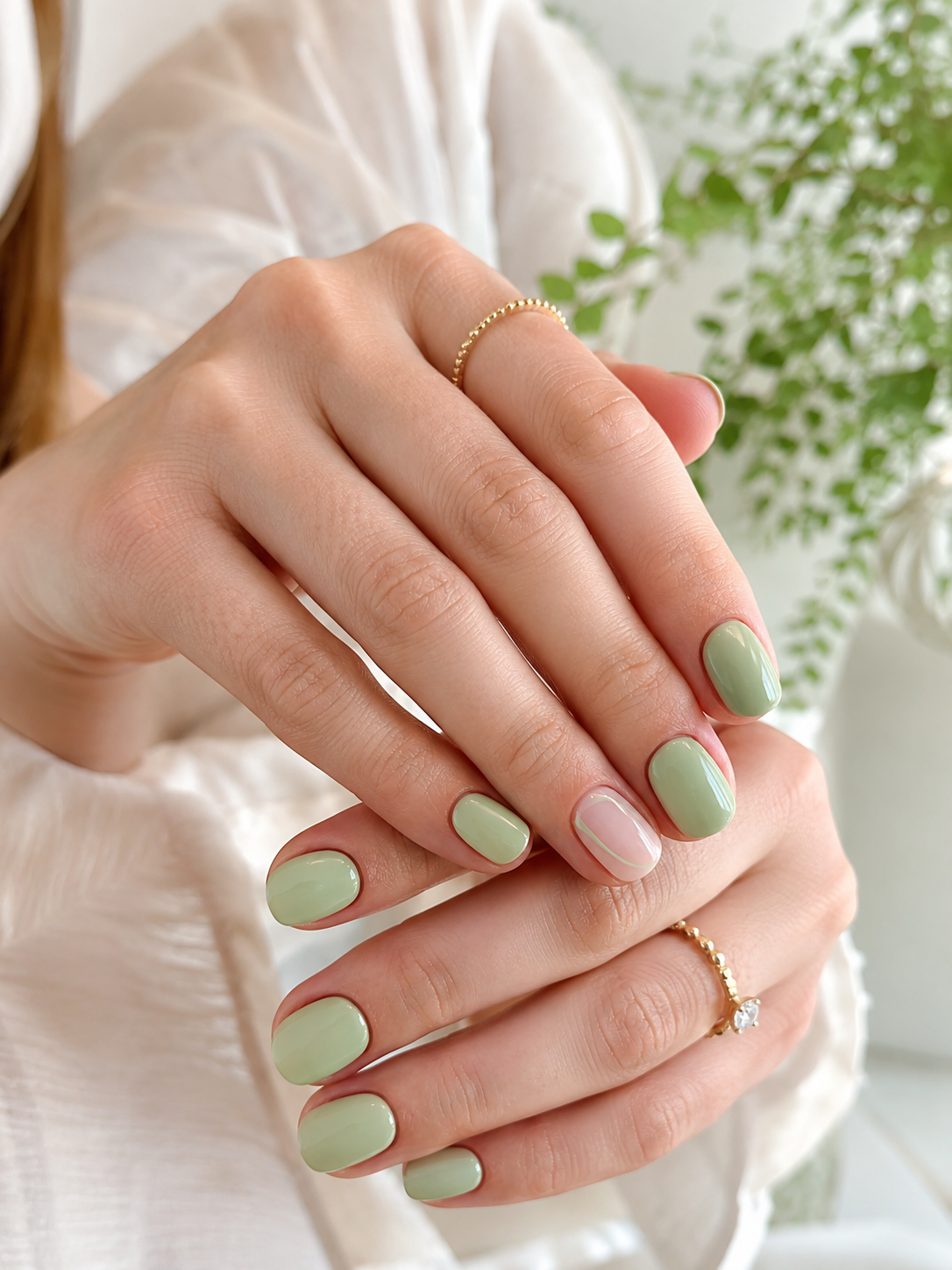 Pistachio Gel Nails